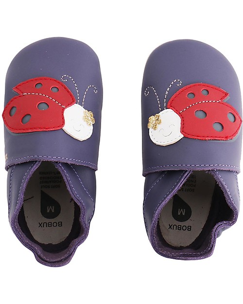 Bobux Scarpina Soft Sole, Viola con Coccinella - La cosa migliore dopo i piedi scalzi! Scarpine Soft Sole