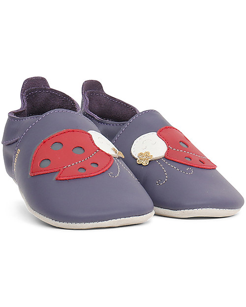 Bobux Scarpina Soft Sole, Viola con Coccinella - La cosa migliore dopo i piedi scalzi! Scarpine Soft Sole