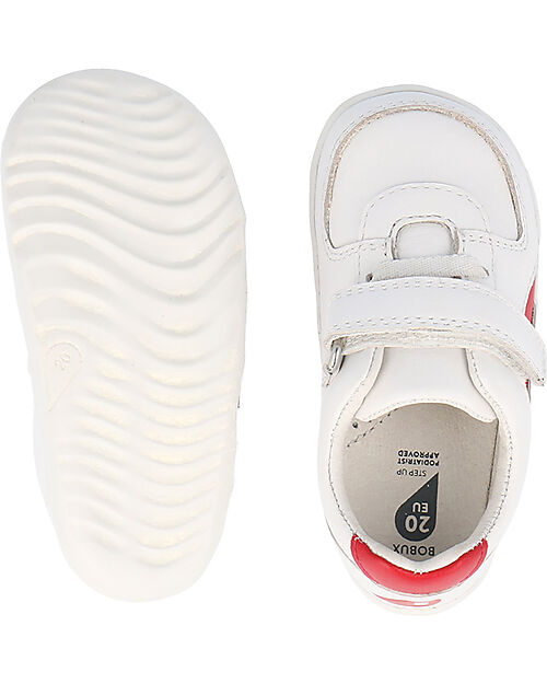 Bobux Scarpina Step Up Comet - Bianco e Rosso - Primi Passi Scarpe