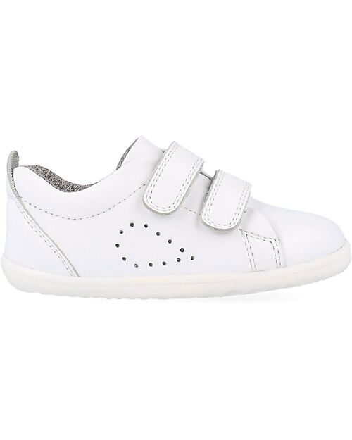 Bobux Scarpina Step-Up Grass Court - Bianco - Waterproof - per i Primi Passi! Scarpe