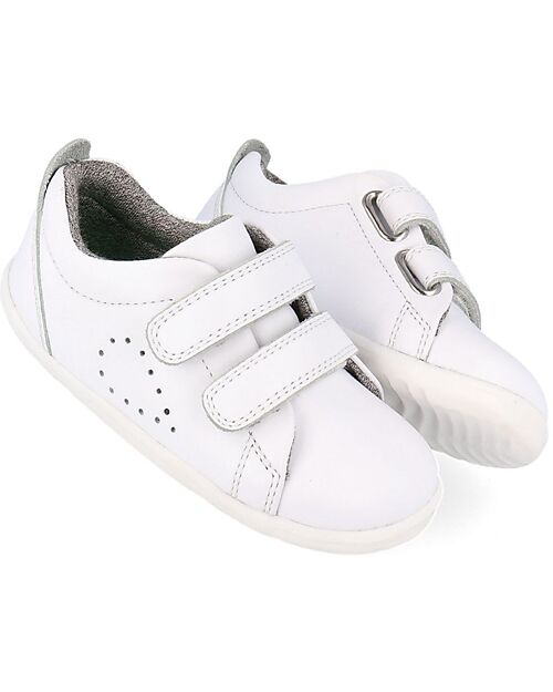Bobux Scarpina Step-Up Grass Court - Bianco - Waterproof - per i Primi Passi! Scarpe