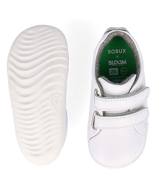 Bobux Scarpina Step-Up Grass Court - Bianco - Waterproof - per i Primi Passi! Scarpe