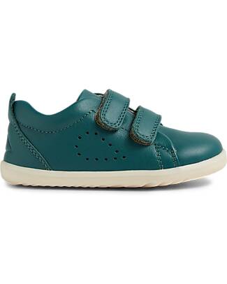 Bobux Scarpina Step-Up Grass Court - Rainforest - in Pelle - Primi Passi Scarpe
