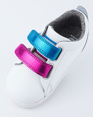 Bobux Scarpina Step-Up Grass Court Switch - Bianco - Strap Multicolor Intercambiabili! Scarpe