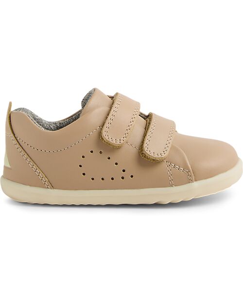 Bobux Scarpina Step-Up Grass Court - Warm Taupe - in Pelle - Primi Passi Scarpe