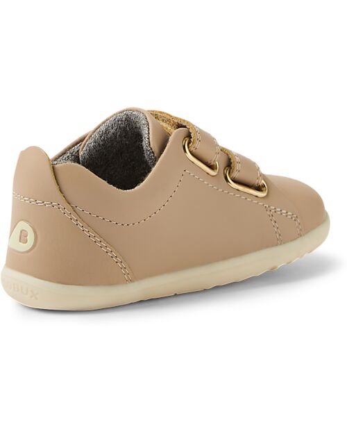 Bobux Scarpina Step-Up Grass Court - Warm Taupe - in Pelle - Primi Passi Scarpe