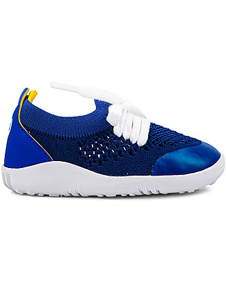 Bobux Scarpina Step-Up Play Knit - Mirtillo/Giallo - Morbido Tessuto Elastico! Scarpe