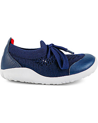 Bobux Scarpina Step-Up Play Knit - Navy/Rosso - Morbido Tessuto Elastico! Scarpe