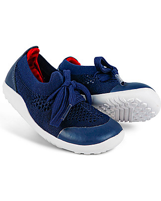 Bobux Scarpina Step-Up Play Knit - Navy/Rosso - Morbido Tessuto Elastico! Scarpe_