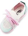 Bobux Scarpina Step-Up Play Knit - Rosa/Bianco - Morbido Tessuto Elastico! Scarpe