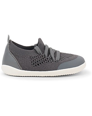 Bobux Scarpina Step-Up Play Knit - Smoke - Morbido Tessuto Elastico! Scarpe