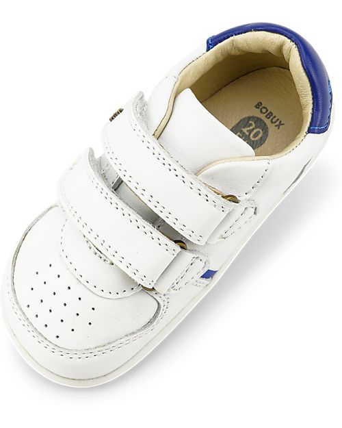 Bobux Scarpina Step-Up Riley - Bianco/Mirtillo - Traforato in Stile Retrò Sneakers