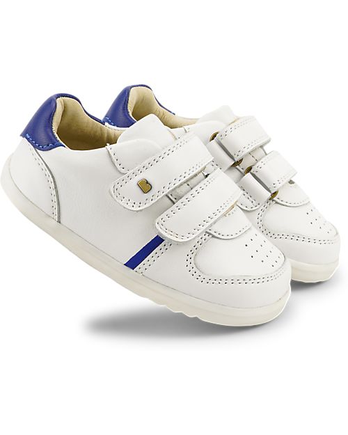 Bobux Scarpina Step-Up Riley - Bianco/Mirtillo - Traforato in Stile Retrò Sneakers