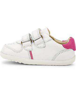 Bobux Scarpina Step-Up Riley - Bianco/Rosa - Traforato in Stile Retrò Scarpe
