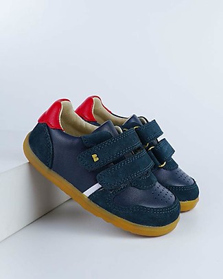 Bobux Scarpina Step Up Riley - Navy e Rosso - Stile Retrò Scarpe_