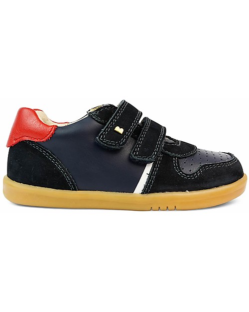 Bobux Scarpina Step Up Riley - Navy e Rosso - Stile Retrò Sneakers