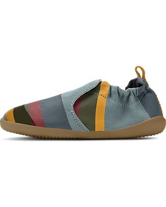 Bobux Scarpina Xplorer Indie Junior - Slate Seaside - Cotone Organico - Pantofole Perfette in Casa o all'Asilo! Pantofole