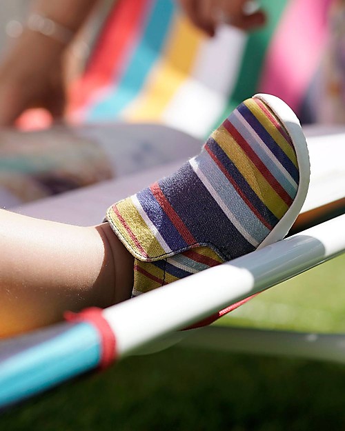 Bobux Scarpina Xplorer Scamp Canvas - Righe Navy - Leggere + Traspiranti + Flessibili! Scarpe