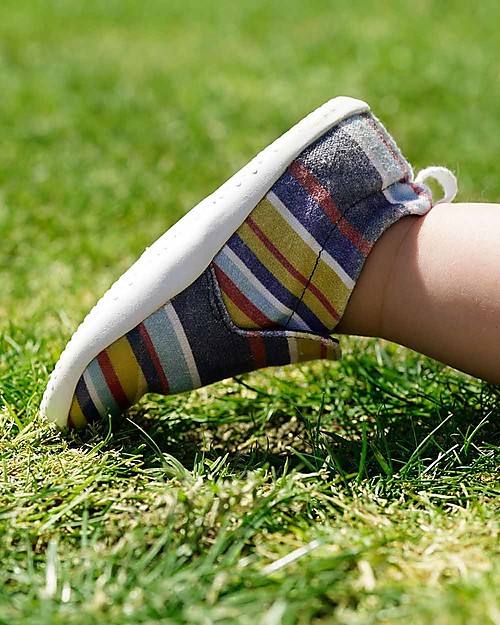 Bobux Scarpina Xplorer Scamp Canvas - Righe Navy - Leggere + Traspiranti + Flessibili! Scarpe