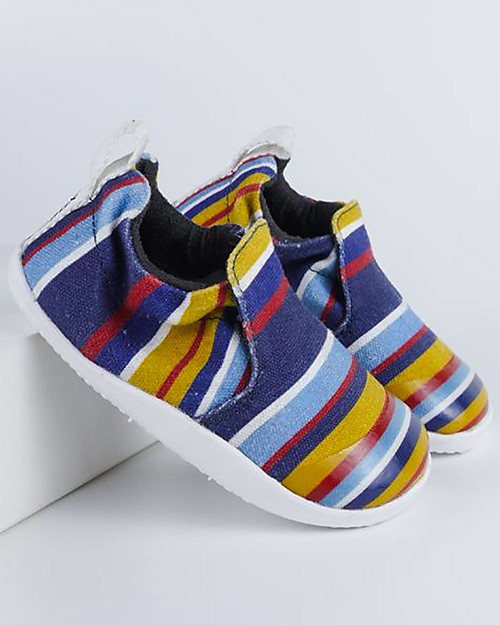 Bobux Scarpina Xplorer Scamp Canvas - Righe Navy - Leggere + Traspiranti + Flessibili! Scarpe