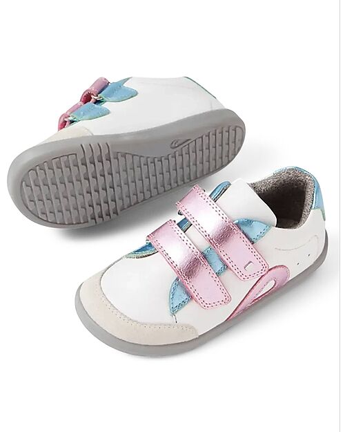 Bobux Scarpine I Walk Blaze - Bianco e Rosa Metallizato - Pelle Premium - Camminatori Esperti Scarpe