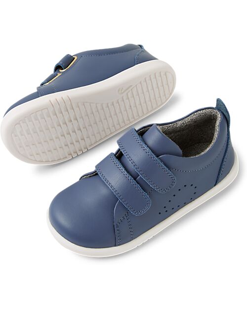 Bobux Scarpine I Walk Grass Court - Vintage Indigo - in Pelle - Camminatori Esperti Scarpe