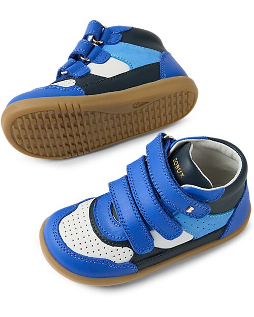 Bobux Scarpine I Walk Harley - Blu Brillante e Bianco - Pelle Premium - Camminatori Esperti Scarpe