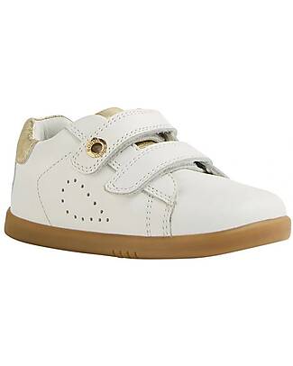 Bobux Scarpine I Walk Maverick - Bianco e Oro - Pelle Premium - Camminatori Esperti Scarpe