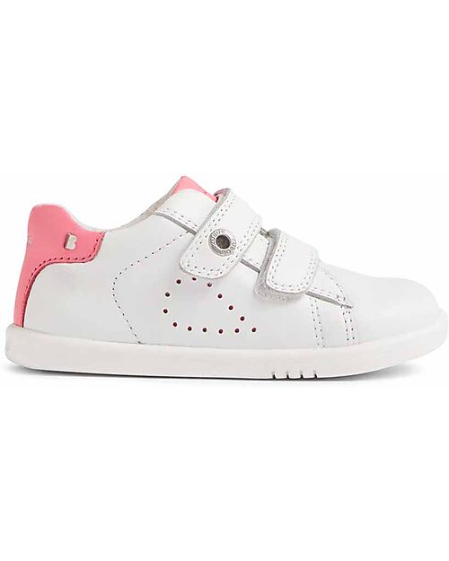 Bobux Scarpine I Walk Maverick - Bianco e Pink Lemonade - Pelle Premium - Cammiatori Esperti Scarpe