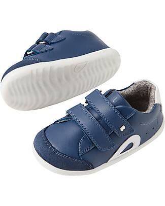 Bobux Scarpine Step Up Blaze - Vintage Indigo - Pelle Premium - Primi Passi Scarpe