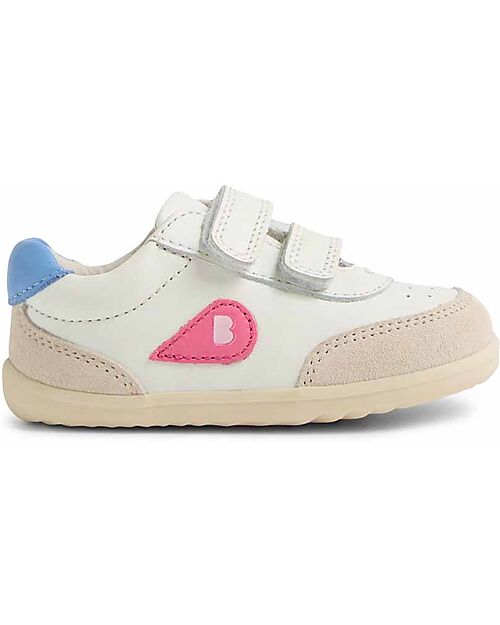 Bobux Scarpine Step Up Champ - Chalk White e Pink Lemonade - Primi Passi Scarpe