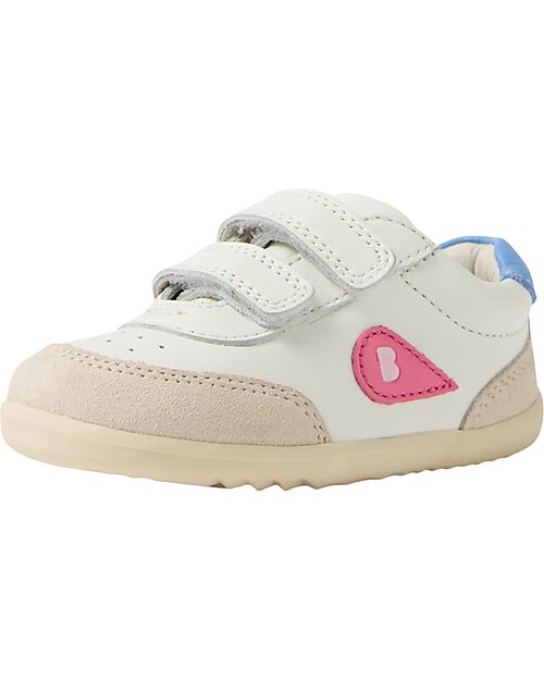 Bobux Scarpine Step Up Champ - Chalk White e Pink Lemonade - Primi Passi Scarpe