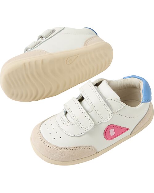 Bobux Scarpine Step Up Champ - Chalk White e Pink Lemonade - Primi Passi Scarpe