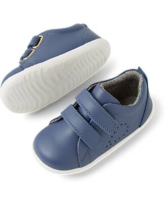 Bobux Scarpine Step-Up Grass Court - Vintage Indigo - in Pelle - Primi Passi Scarpe