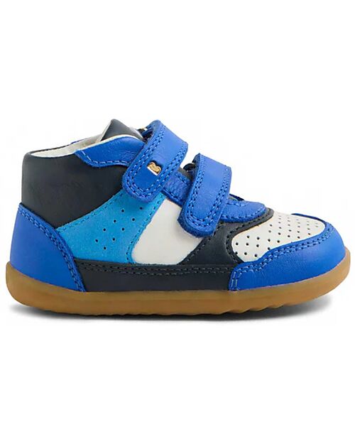 Bobux Scarpine Step Up Harley - Blu Brillante e Bianco -  Pelle Premium - Primi Passi Scarpe