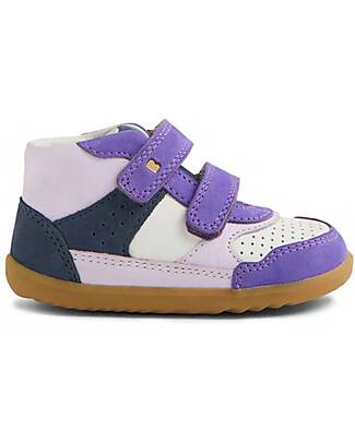 Bobux Scarpine Step Up Harley - Opulent Purple e Bianco -  Pelle Premium - Primi Passi Scarpe