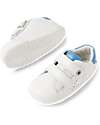 Bobux Scarpine Step Up Maverick - Bianco e Azure - Pelle Premium - Primi Passi Scarpe