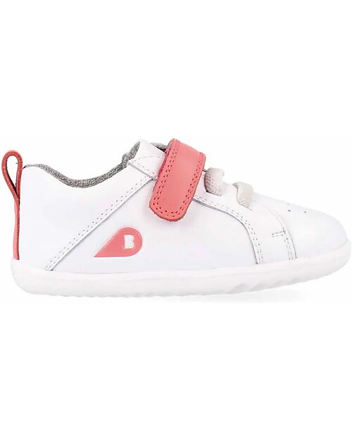 Bobux Scarpine Step Up Pace - Optical White e Ocean Coral - Primi Passi Scarpe