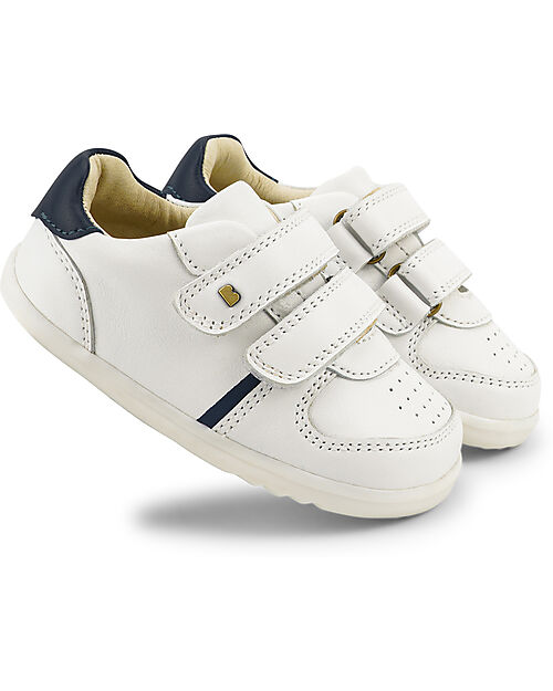 Bobux Scarpine Step Up Riley - Bianco e Navy - Primi Passi Sneakers