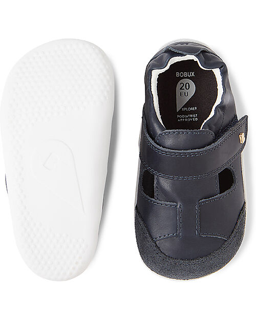 Bobux Scarpine Xplorer Beau - Blu Navy - Morbida Pelle - Primi Passi Scarpe