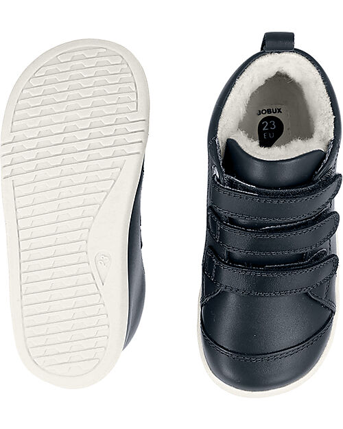 Bobux Scarponcino I Walk Hi Court Artic - Rivestimento in Lana Merino - Blu Navy - Camminatori Esperti Scarpe