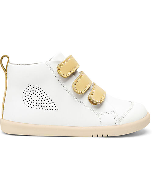Bobux Scarponcino I Walk Hi Court - Bianco/Sabbia - Camminatori Esperti Scarpe