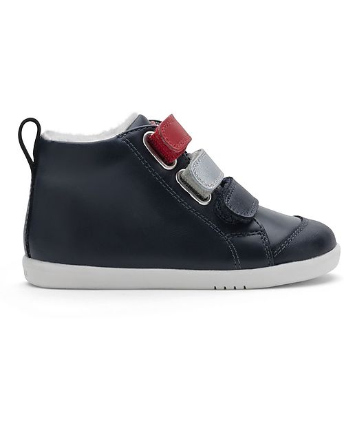 Bobux Scarponcino I Walk Hi Court Switch Arctic - Blu Navy - Rivestimento in Lana Merino - Camminatori Esperti Scarpe