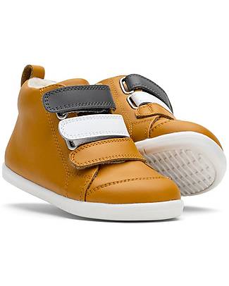 Bobux Scarponcino I Walk Hi Court Switch Arctic - Butterscotch - Rivestimento in Lana Merino - Camminatori Esperti Scarpe