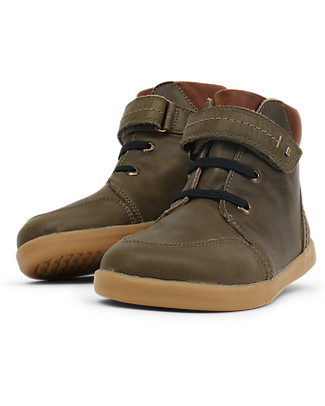 Bobux Scarponcino Kid Plus Timber - Oliva - Pelle di Qualità! Scarpe