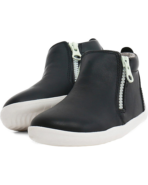 Bobux Stivaletto Step-Up Tasman, Nero - Soffice con Doppia Zip! Scarpe
