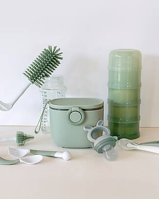 BoJungle Contenitore per Latte in Polvere o Snack Impilabili - Jade - Con 4 Scomparti Ermetici Contenitori per Alimenti