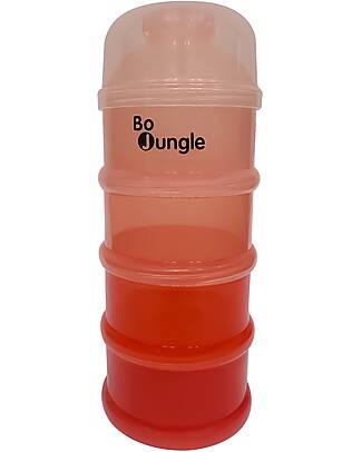BoJungle Contenitore per Latte in Polvere o Snack Impilabili - Tinted Terracotta - Con 4 Scomparti Ermetici Contenitori per Alimenti