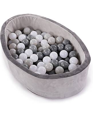 BoJungle Piscina di Palline - Grigio - Stimola le Capacità Motorie! Palestrine