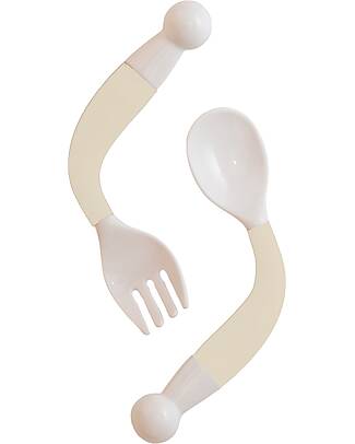 BoJungle Set Cucchiaio e Forchetta Flessibili - Dune - 4+ Mesi Posate